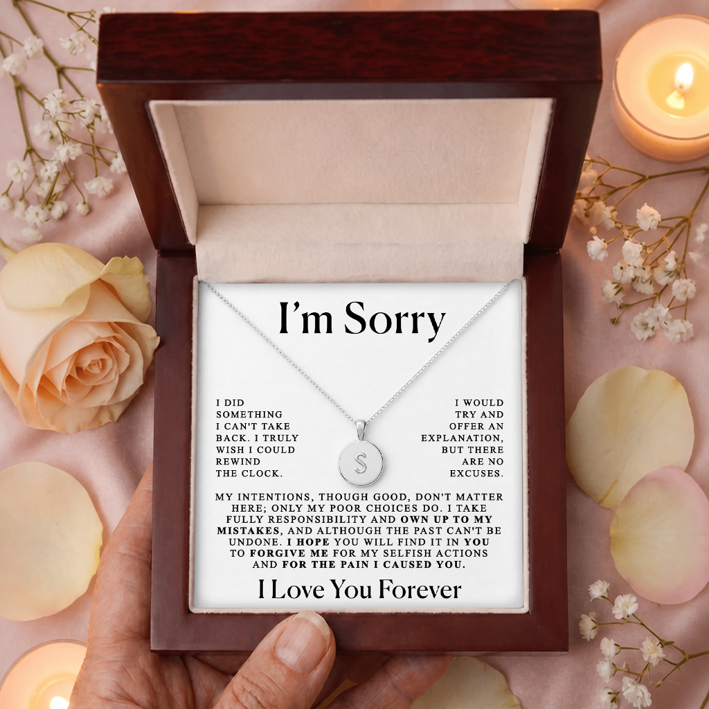 Apology Gift For Her - Name Initial Letter Necklace