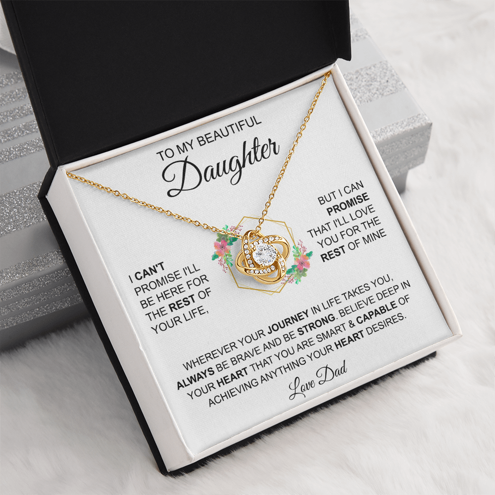 To My Beautiful Daughter - Love, Dad - Love Knot Necklace