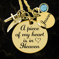 A piece of my heart - Memorial necklace - Gold