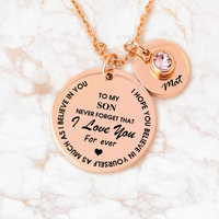 Family necklace - Never forget that I love you - Rose Gold