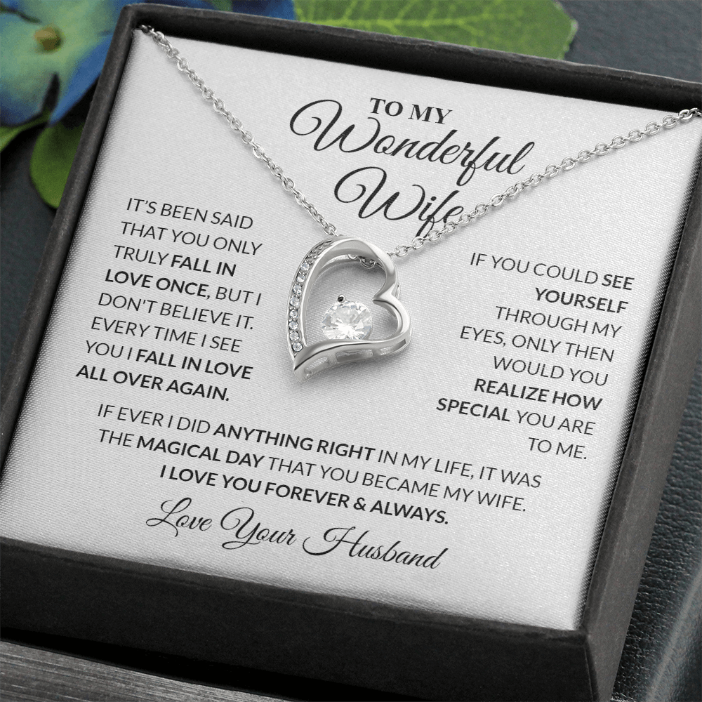 To My Wonderful Wife - Heart Necklace