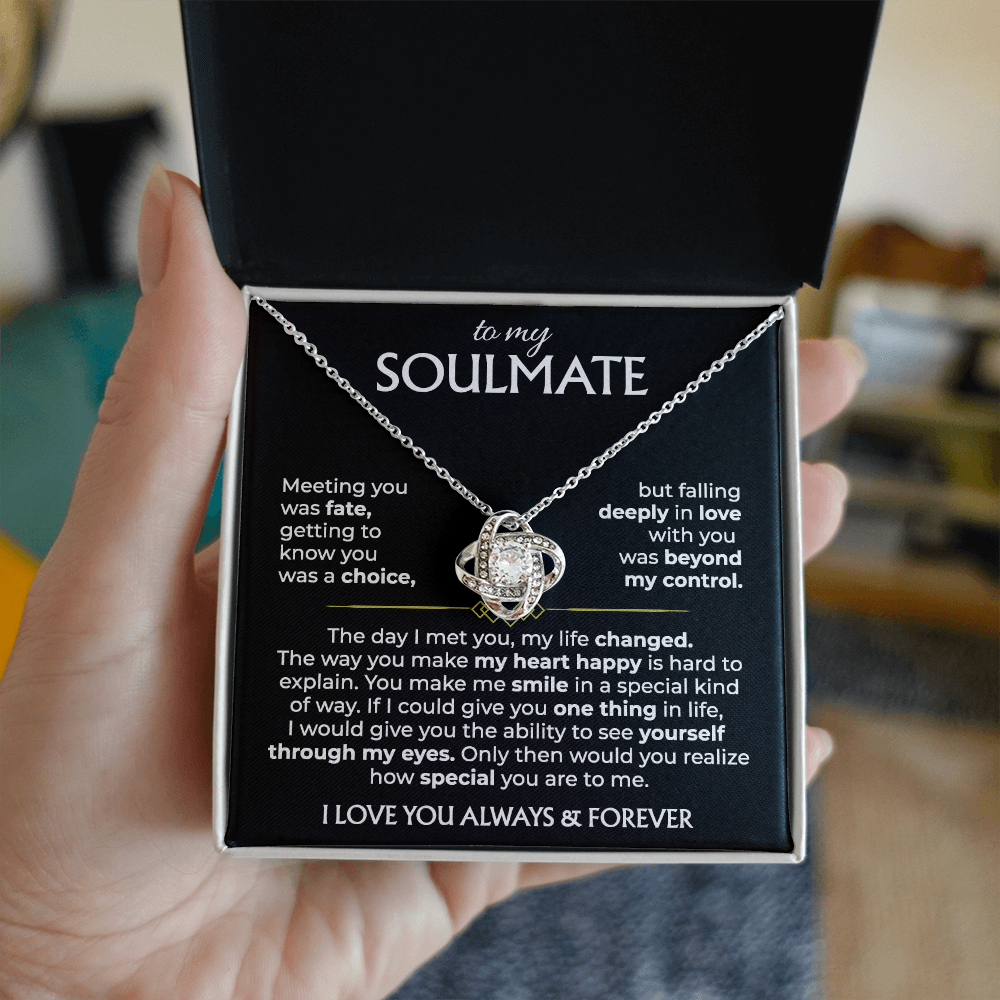 To My Soulmate - Knot Necklace - Gold