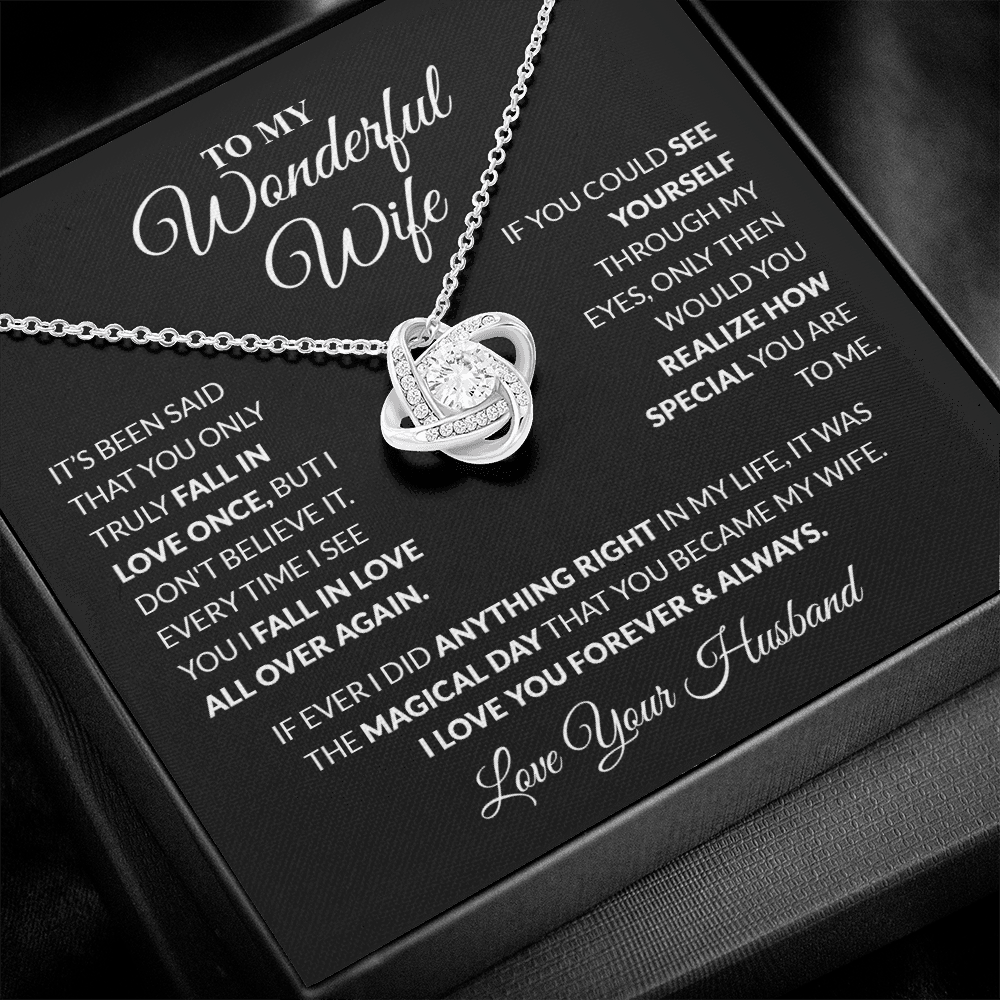 To My Wonderful Wife - Love, Your Husband - Knot Necklace