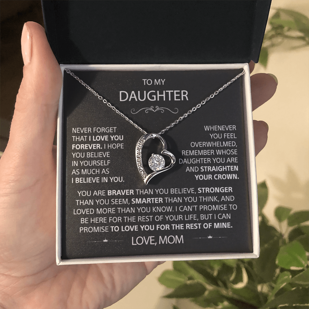 To my Daughter - I love you, Your Mom  - Heart Necklace