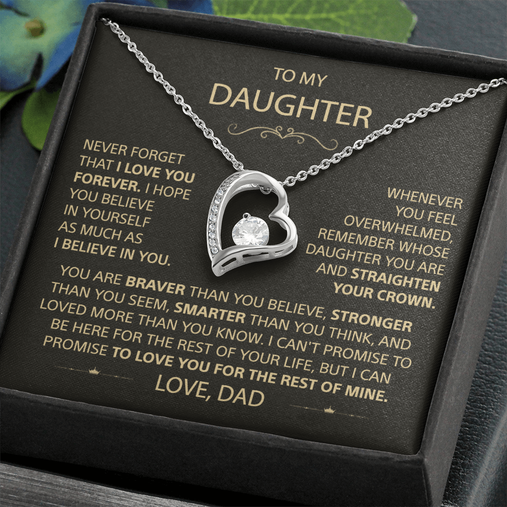To my Daughter - Heart Necklace, Love Dad