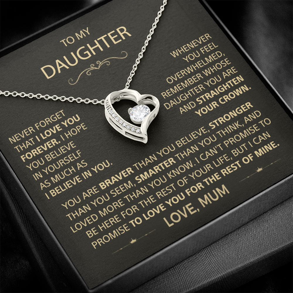 To my Daughter - I love you, Your Mum  - Heart Necklace