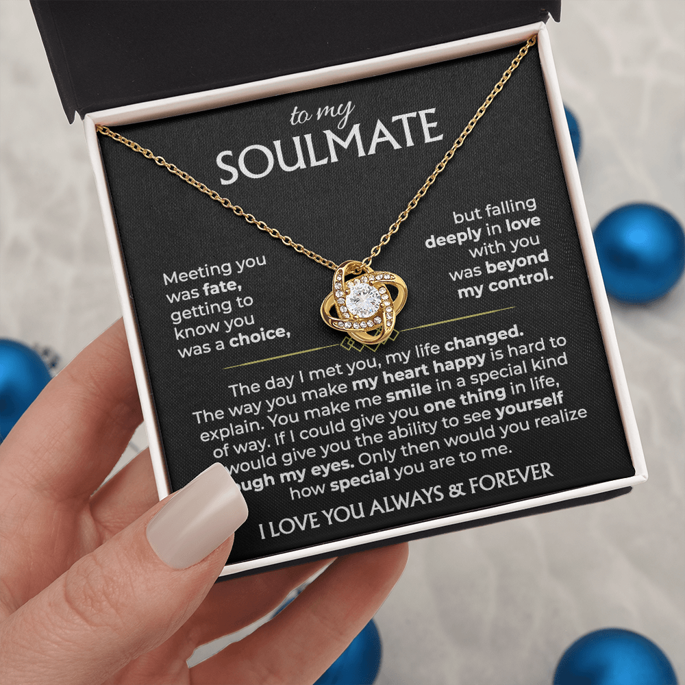 To My Soulmate - Knot Necklace - Gold