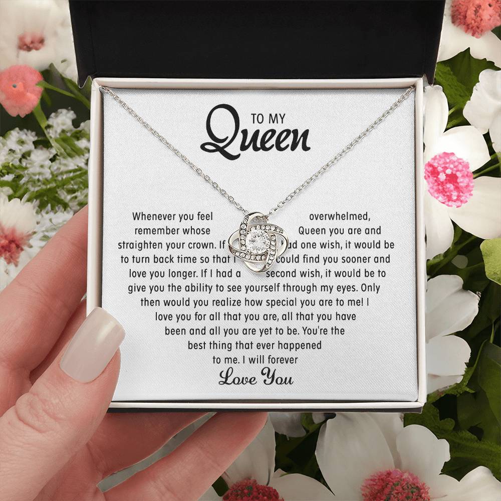 To my Queen - Love pendant necklace - Gold