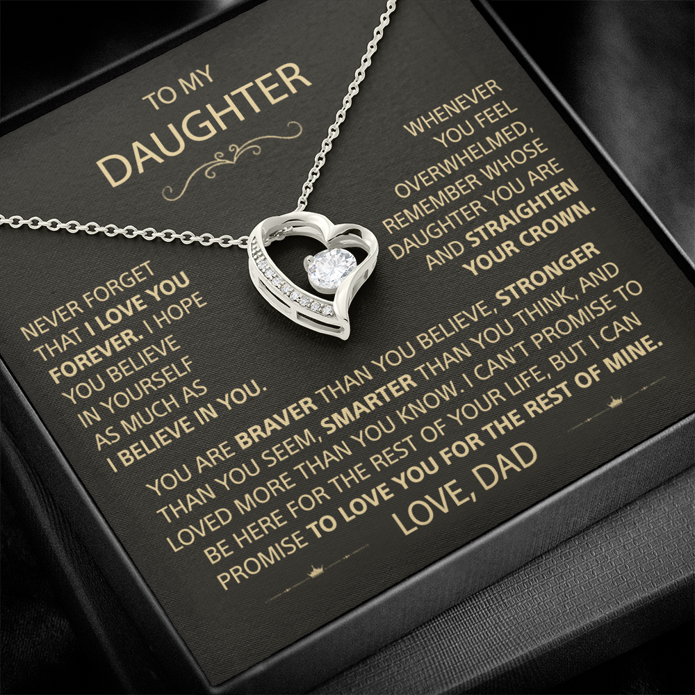 To my Daughter - I love you so much, Dad - Heart Necklace