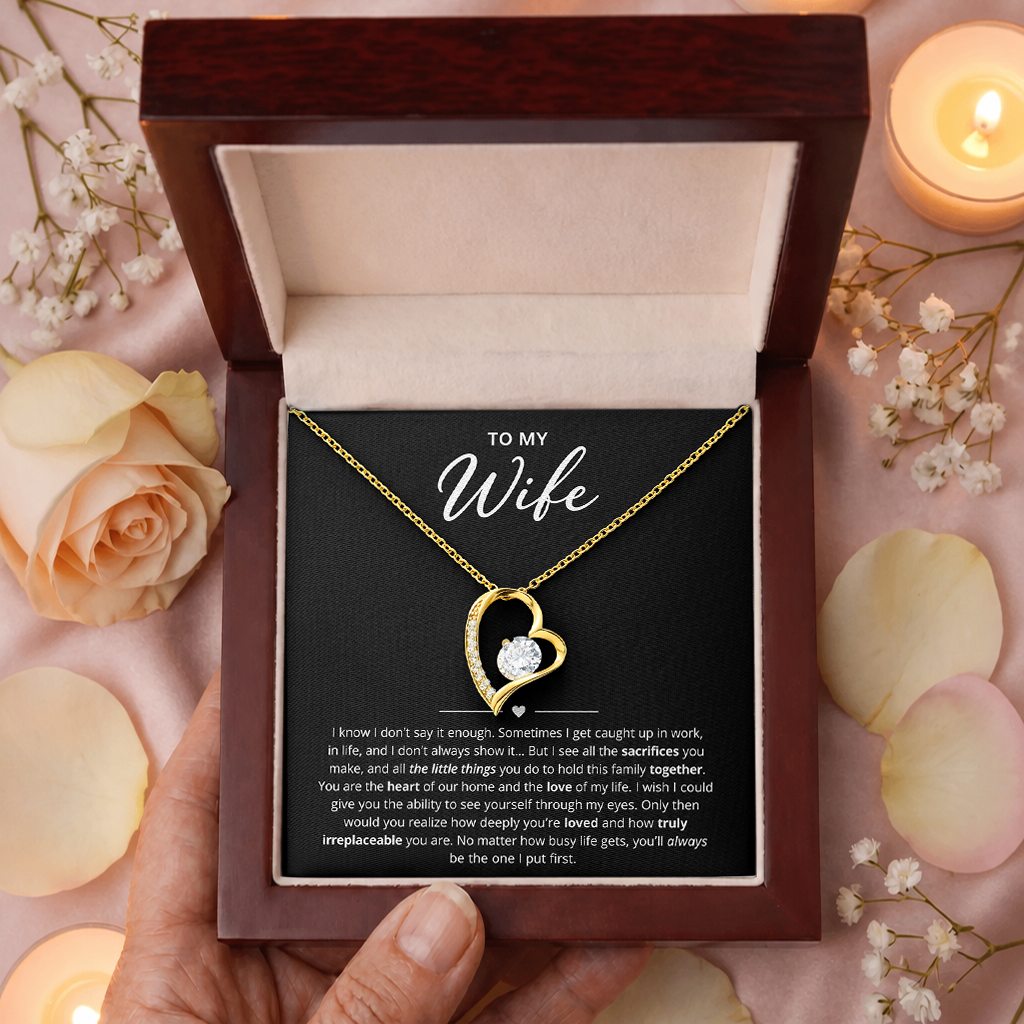 To My Wife - Heart Pendant Necklace