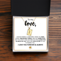 To my Love - Letter necklace - Black