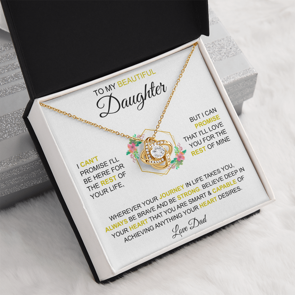 To My Beautiful Daughter - Love, Dad - Love Knot Necklace