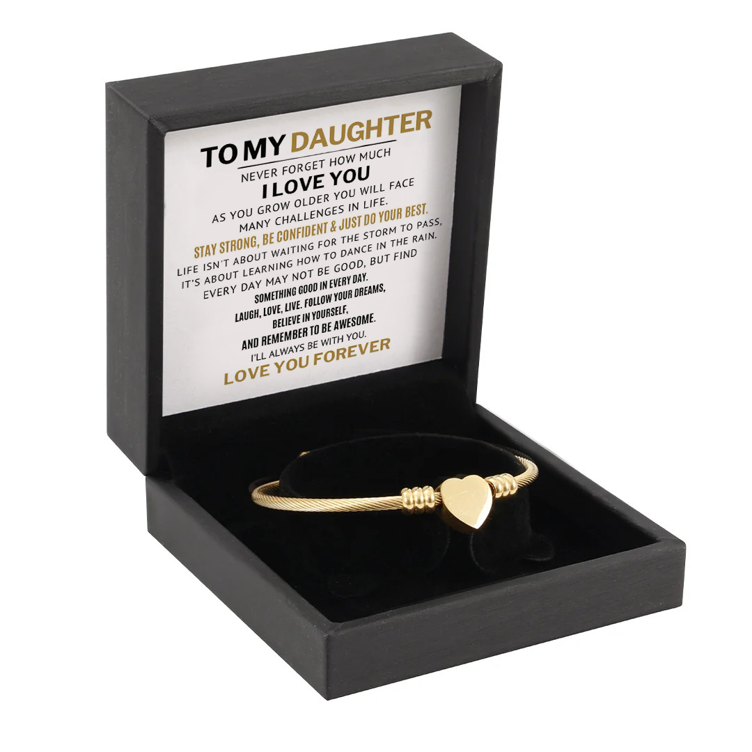 To my Daughter - Heart bracelet - Rose Gold