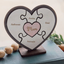 Wooden hearts - personalized family puzzle decoration