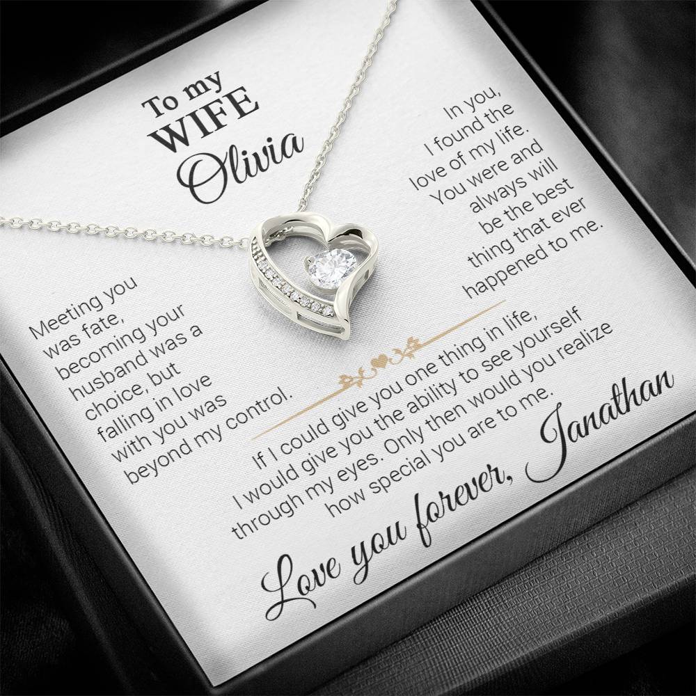 To my Beautiful Wife - Custom Heart necklace