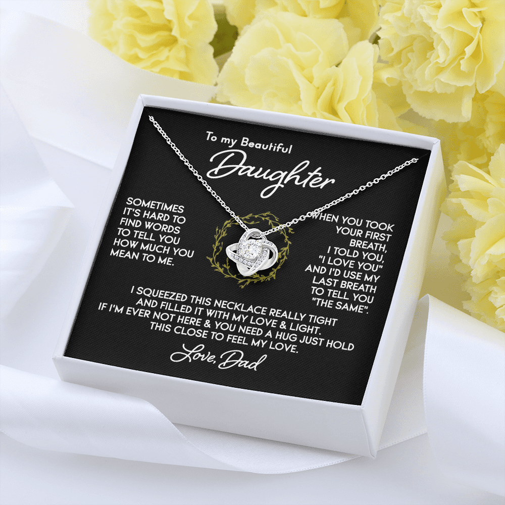 To my Daughter - Your First Breath - Knot Necklace