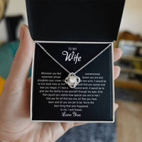 To my Wife - Love knot necklace - Gold