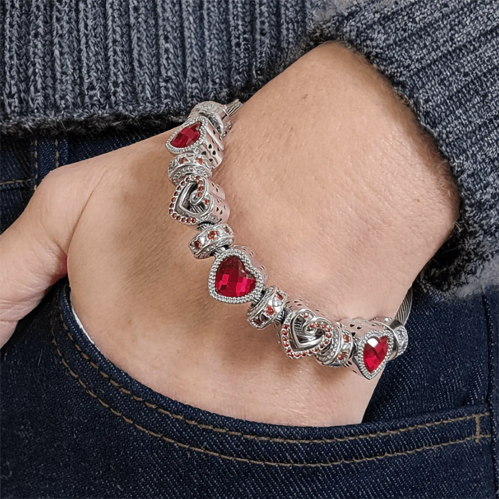 To My Soulmate - Love hearts - Birthstone bracelet