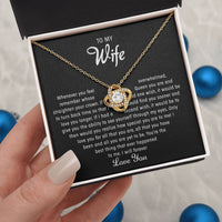 To my Wife - Love knot necklace - Gold