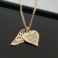 A piece of my heart - Heart angel necklace - Gold