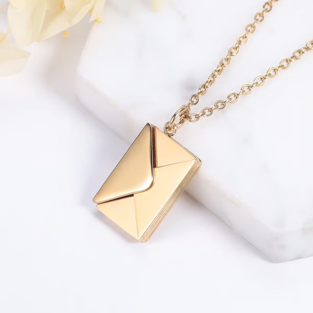 I Love you Mum - Envelope Necklace - Rose Gold