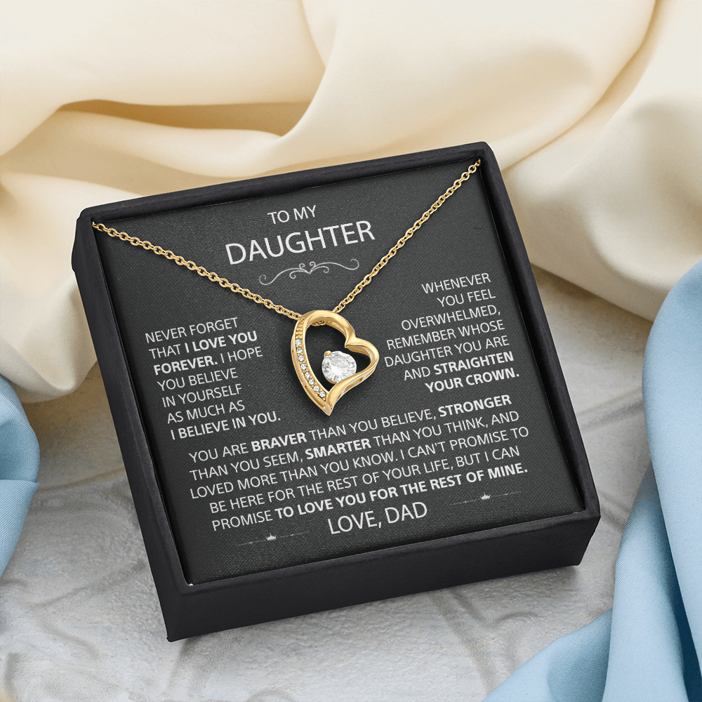 To my Daughter - I love you, Your Dad  - Heart Necklace