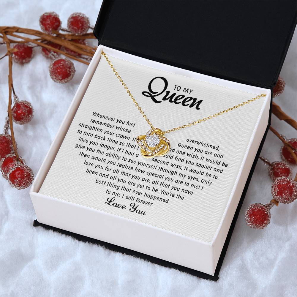 To my Queen - Love pendant necklace - Gold