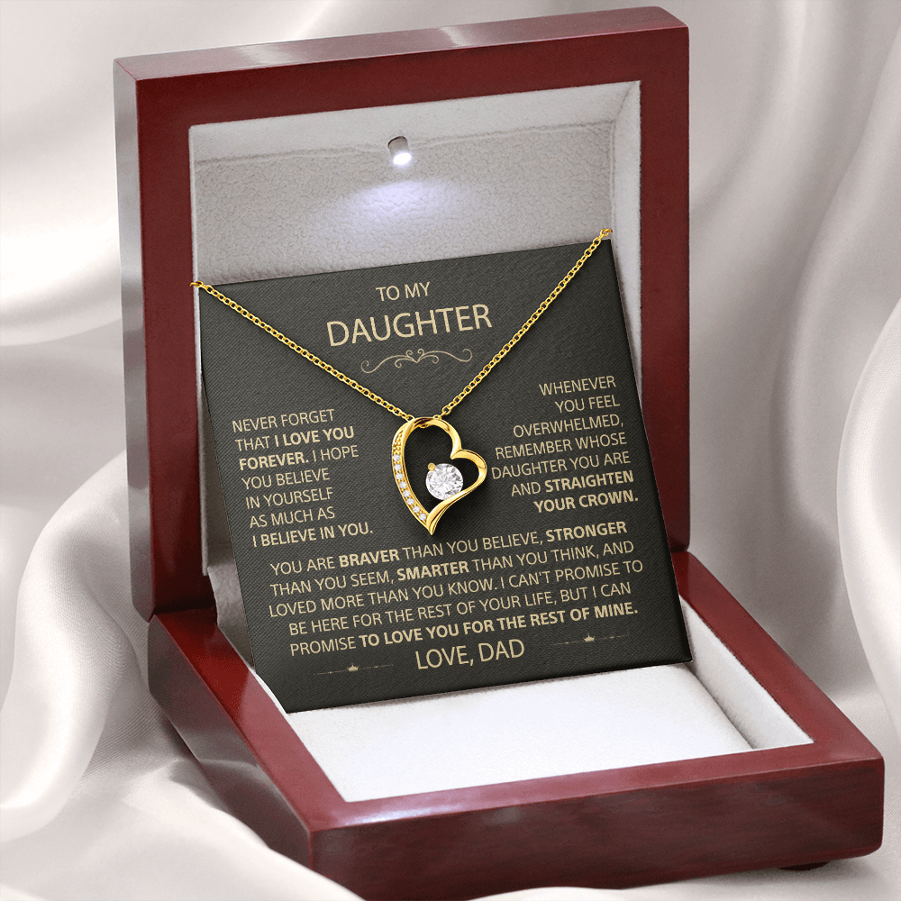 To my Daughter - Heart Necklace, Love Dad