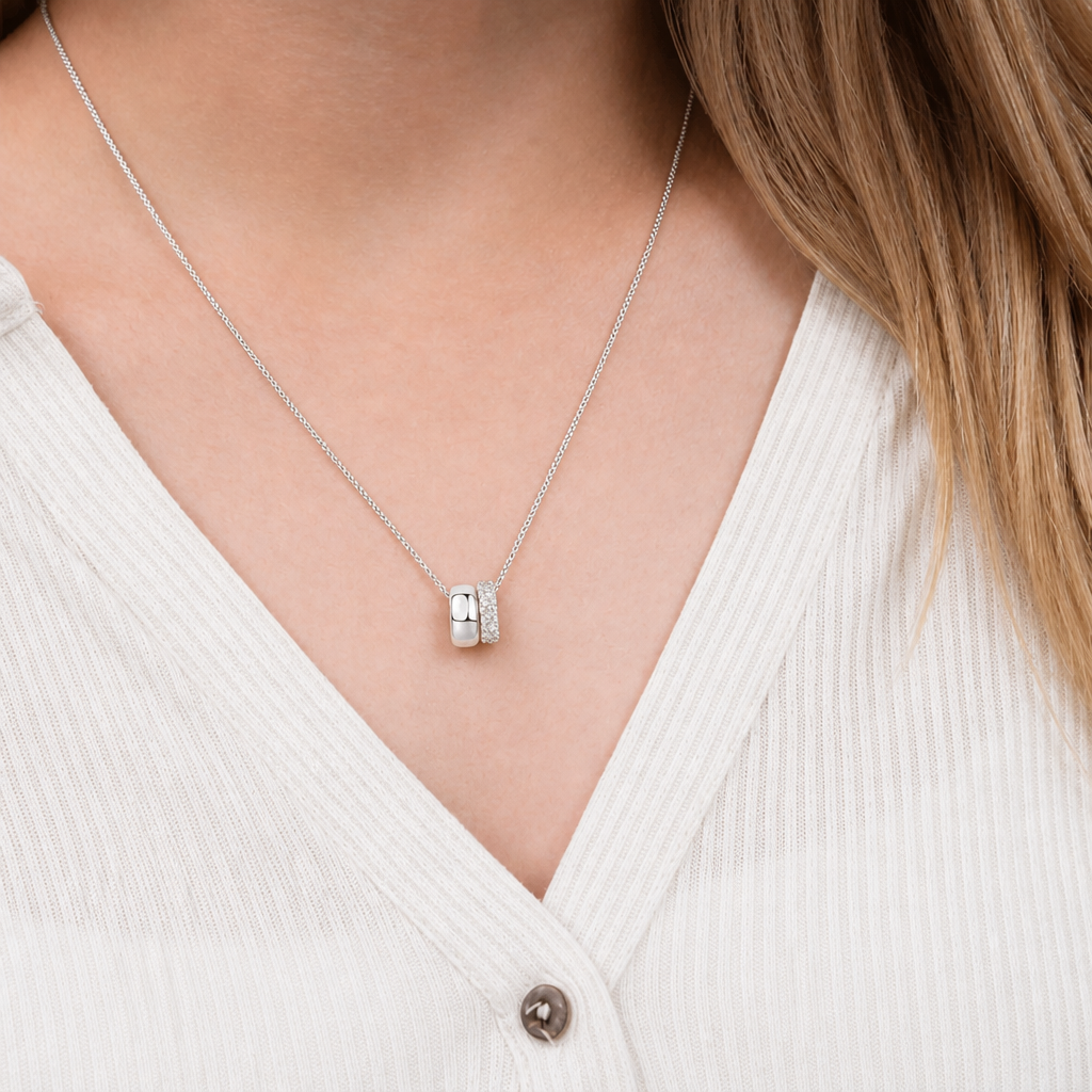 Apology Gift For Her - Two Distinct Rondelle Pendant