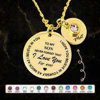 Family necklace - Never forget that I love you - Rose Gold