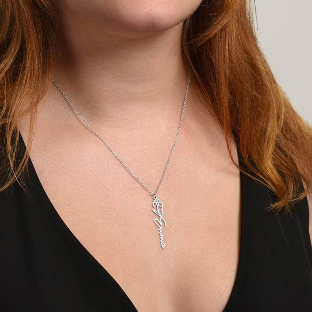 To The Love of My Life - Birth Flower Name Necklace