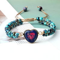 To my Granddaughter - Heart bracelet - Green