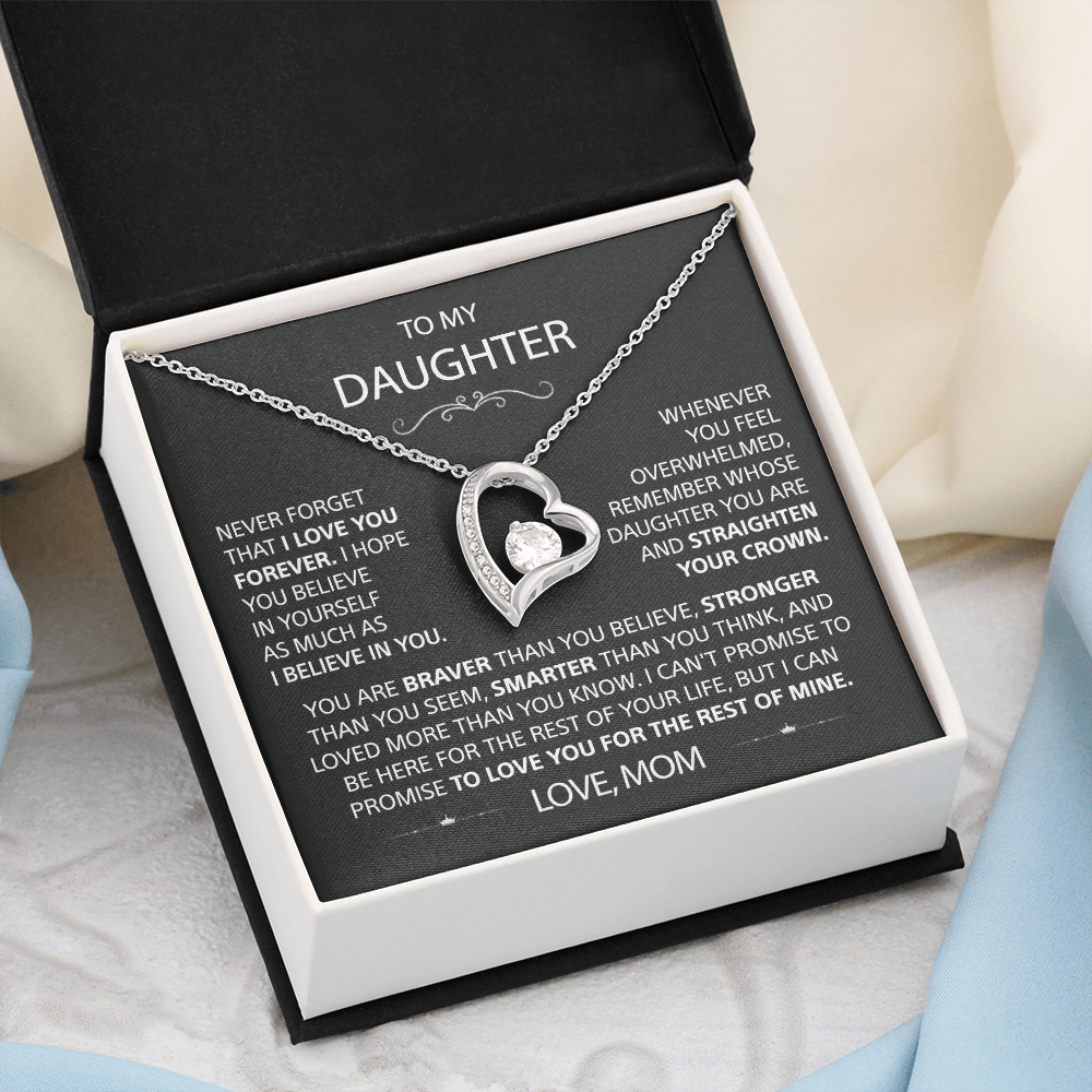 To my Daughter - I love you, Your Mom  - Heart Necklace