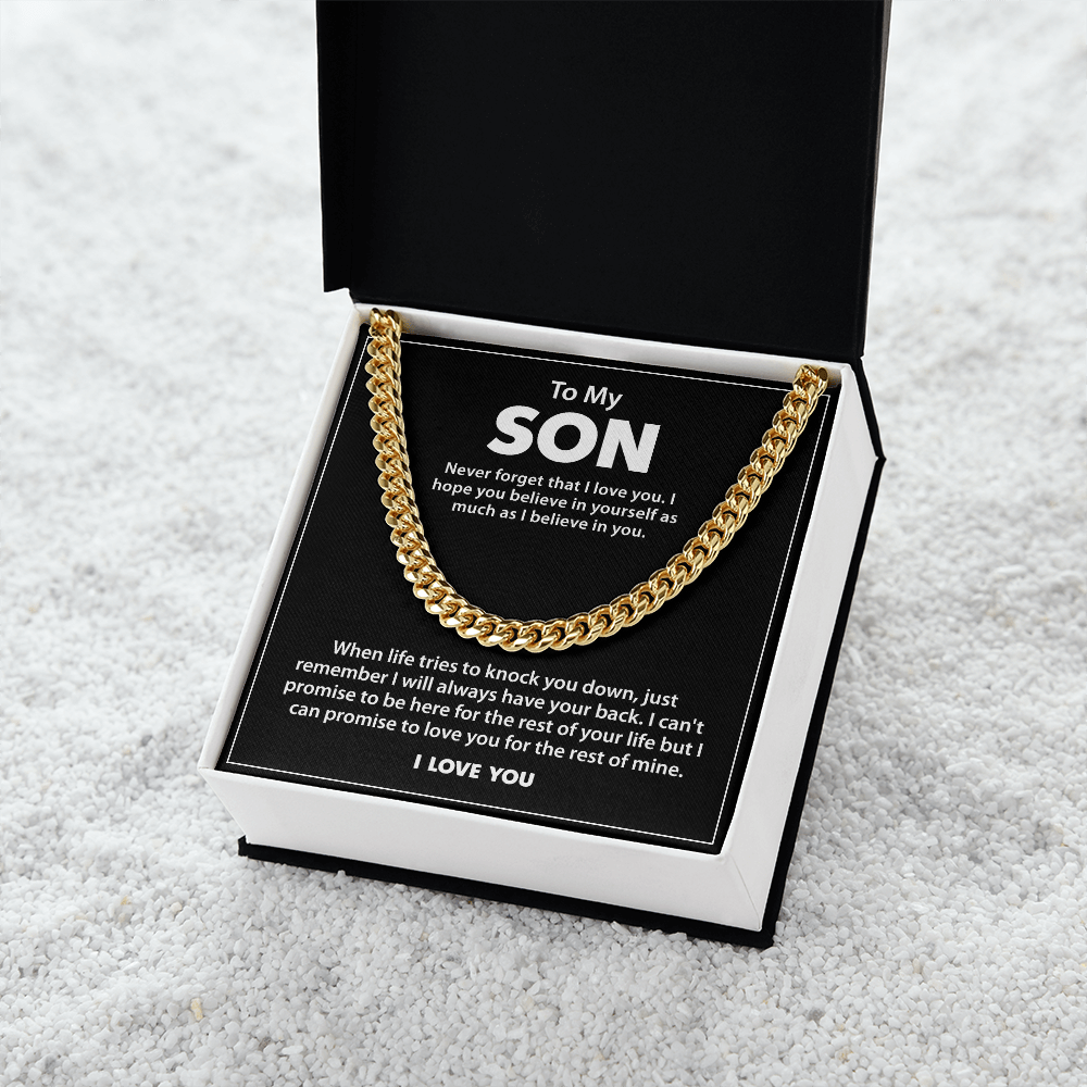 To My Son - Never Give Up Necklace - Gold