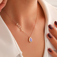 Luxus birthstone necklace - Always in my heart - Gold