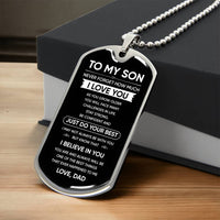 To my Son - “Never forget” militar tag