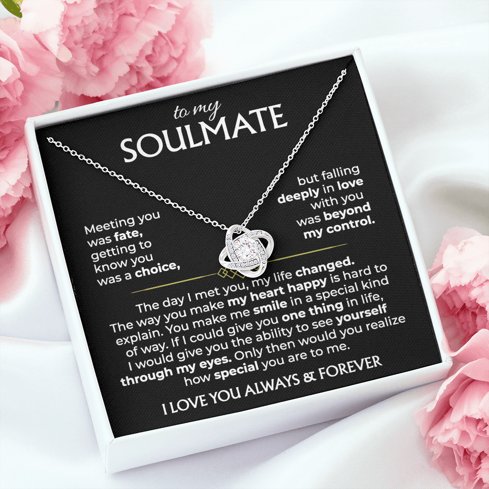 To My Soulmate - Knot Necklace - Gold