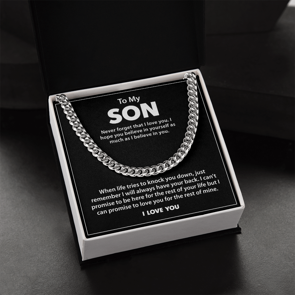 To My Son - Never Give Up Necklace - Gold