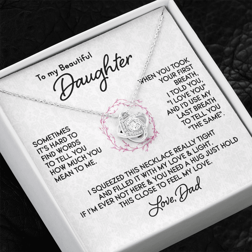 To my Daughter - First Breath Knot Necklace From Dad