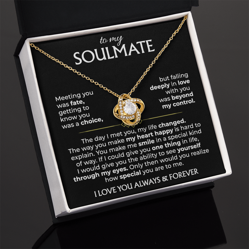 To My Soulmate - Knot Necklace - Gold