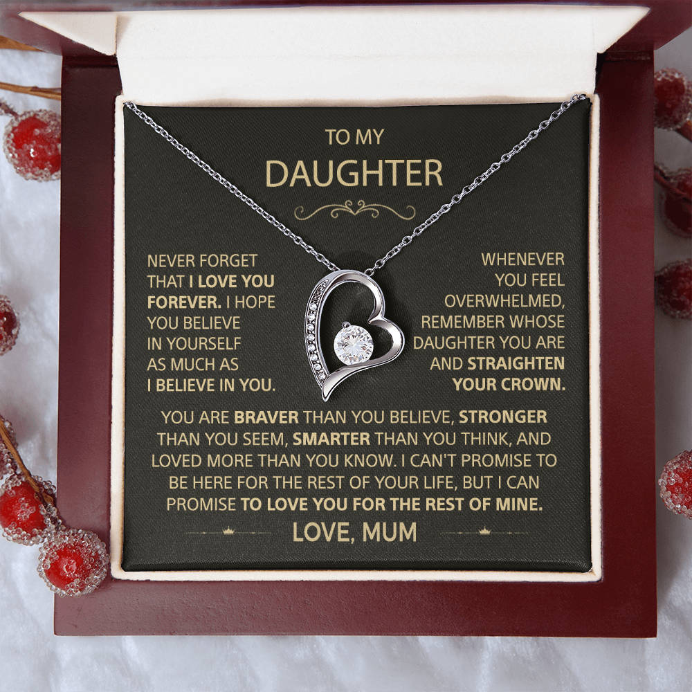 To my Daughter - I love you, Your Mum  - Heart Necklace