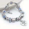 A piece of my heart is in heaven - Heart bracelet - Blue