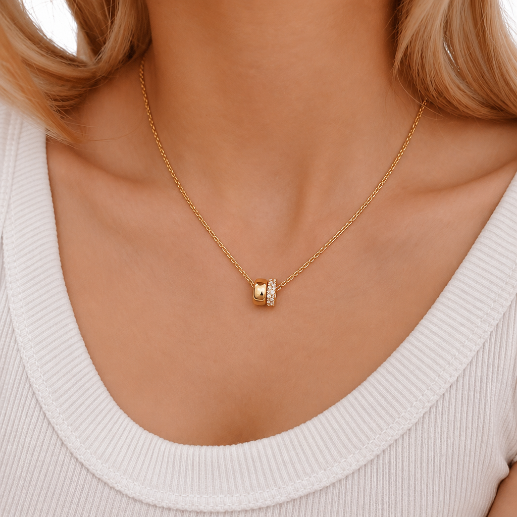 Apology Gift For Her - Two Distinct Rondelle Pendant