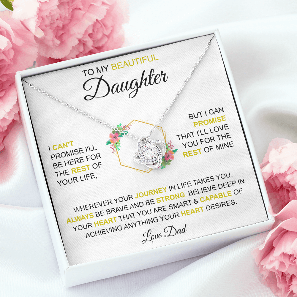 To My Beautiful Daughter - Love, Dad - Love Knot Necklace