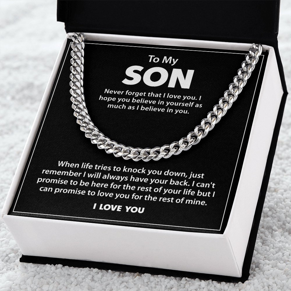 To My Son - Never Give Up Necklace - Gold