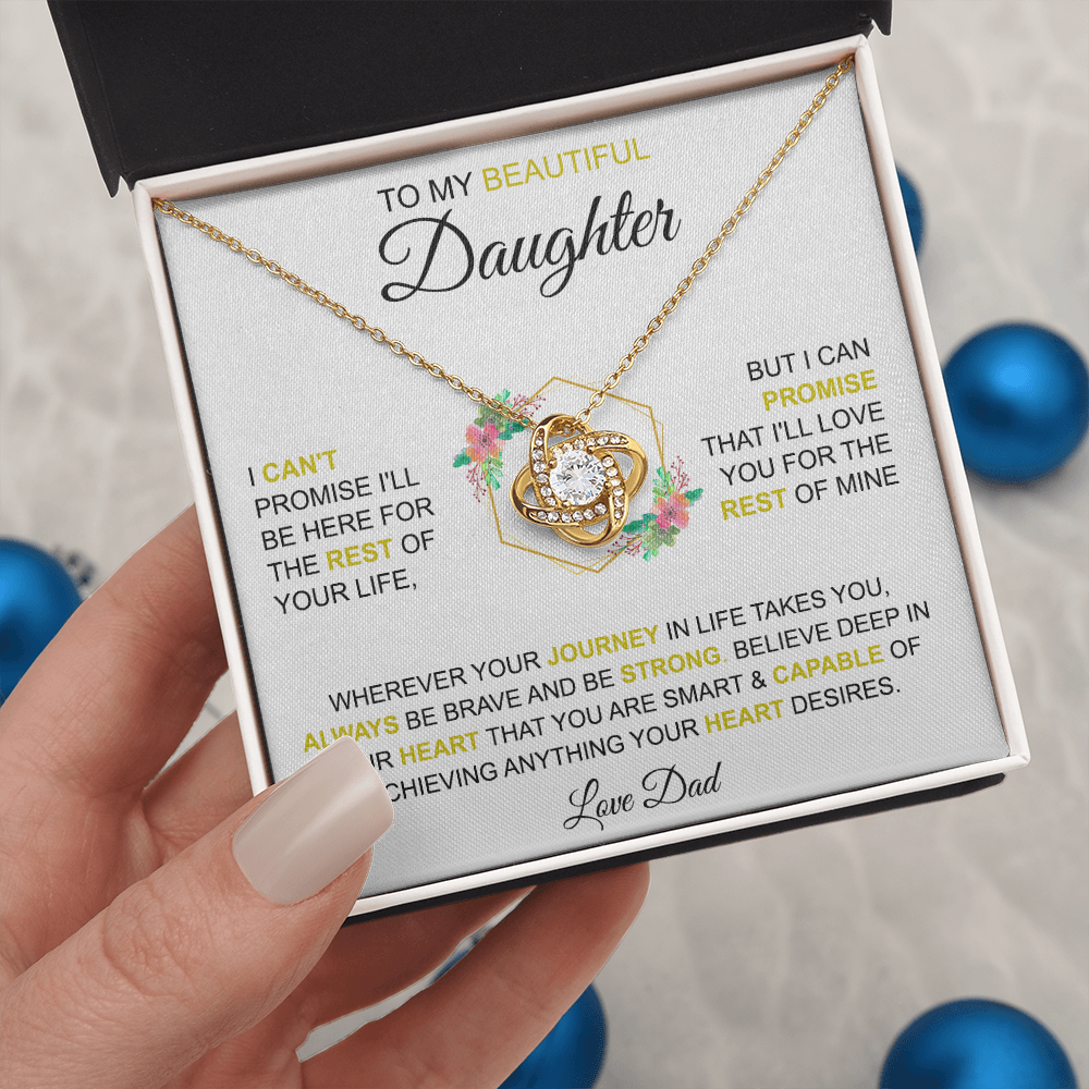 To My Beautiful Daughter - Love, Dad - Love Knot Necklace