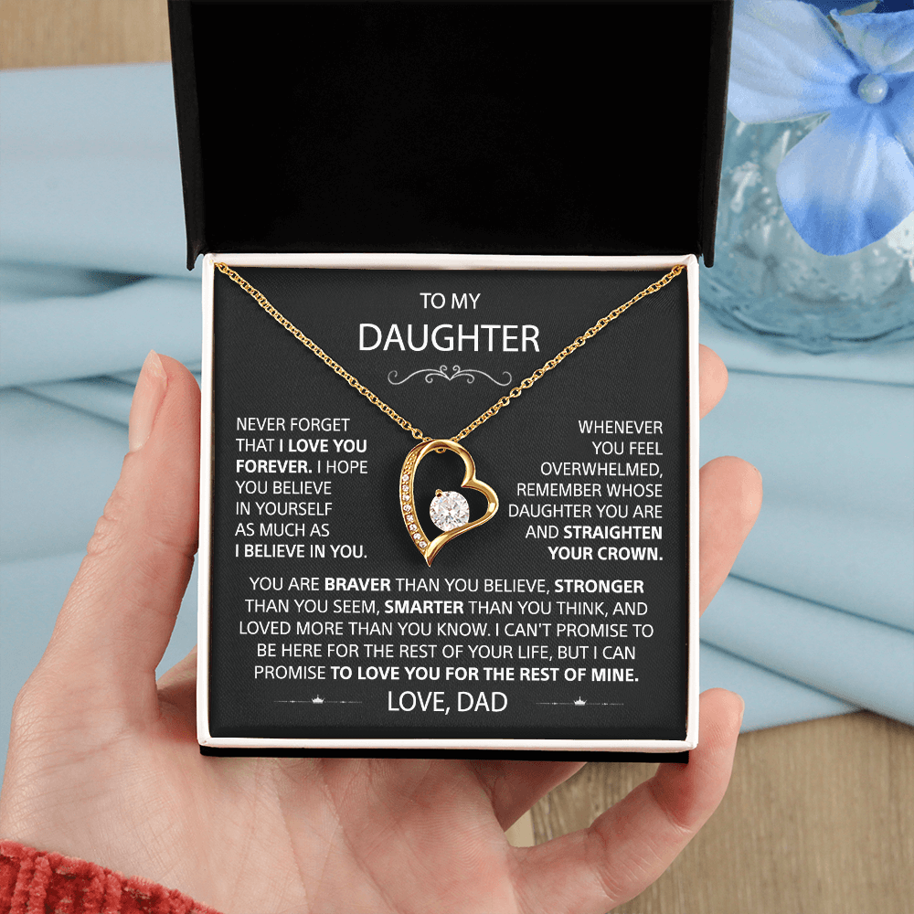 To my Daughter - I love you, Your Dad  - Heart Necklace