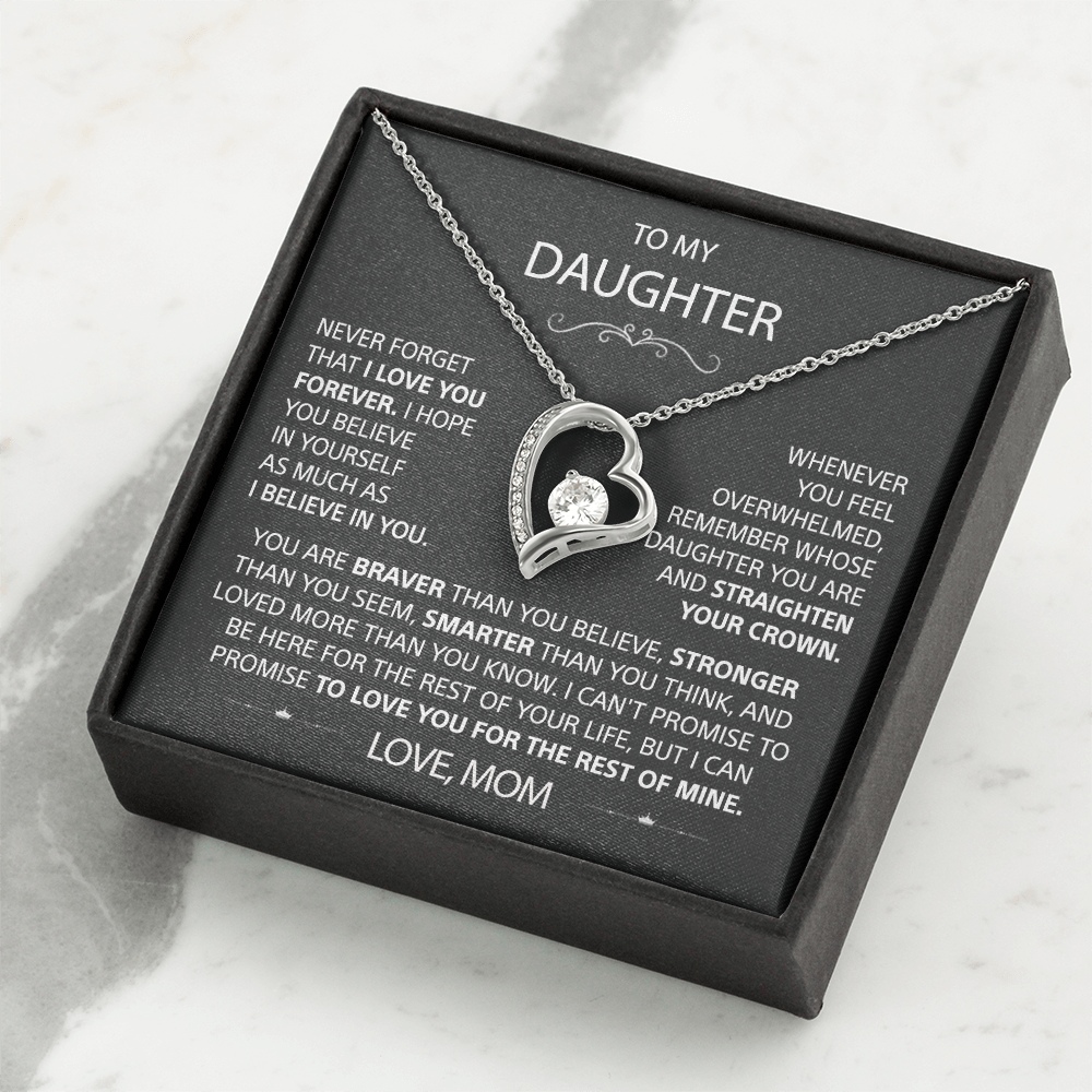 To my Daughter - I love you, Your Mom  - Heart Necklace