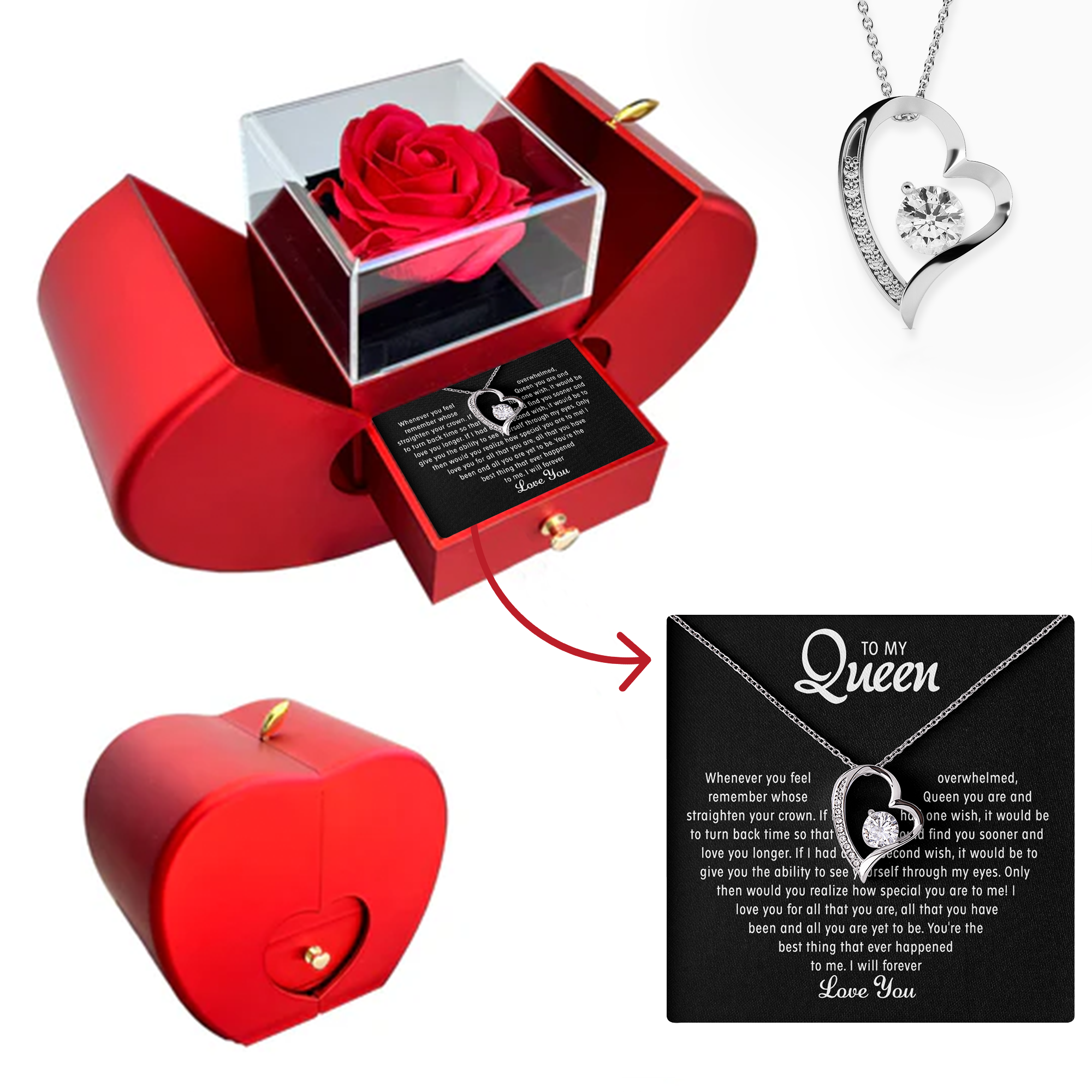 To my Queen - Forever Heart Necklace