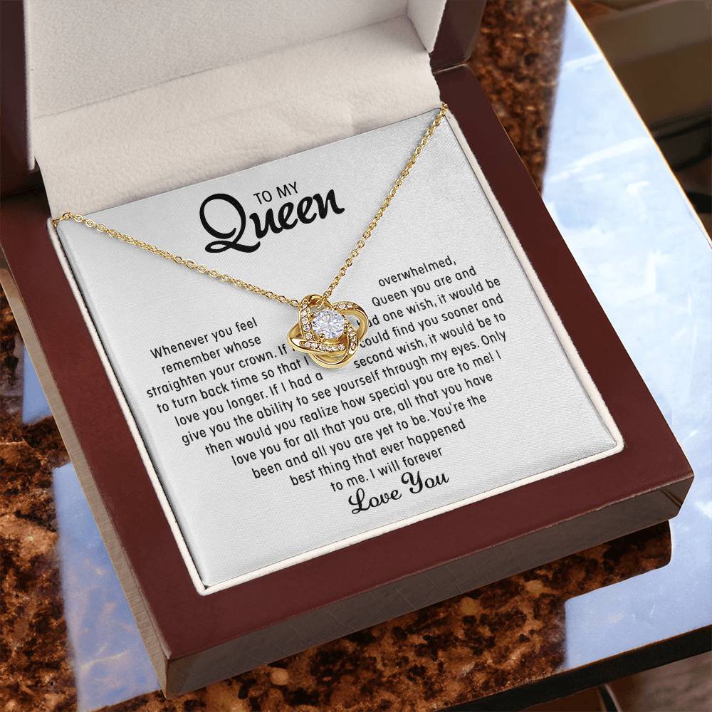 To my Queen - Love pendant necklace - Gold